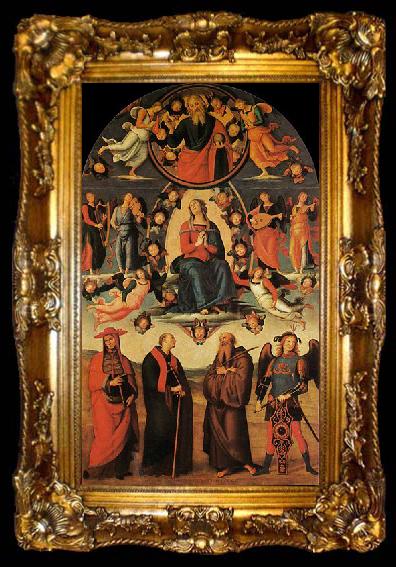 framed  Pietro Perugino Assumption of the Virgin with Four Saints, ta009-2